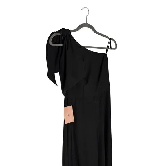 NWT BHLDN Windham One Shoulder Black Jumpsuit-sz 6